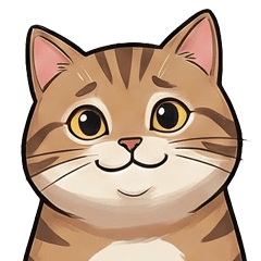 Brown and white cat Sticker Kotetsu
