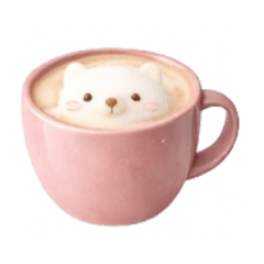 Cute spring cafe drink 3D latte animal