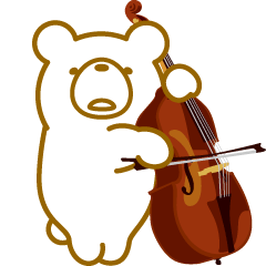 Bear playing the upright bass.