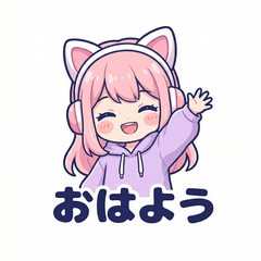 Yume-chan: Cat Ear Headphones Stickers