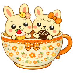 Retro Cute  Bunny Miru & Meru