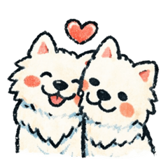 Samoyed's various expressions