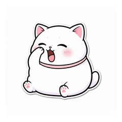 Cute Relaxed Cat Stickers Daily Use