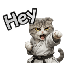 Cute Karate Cat Stickers
