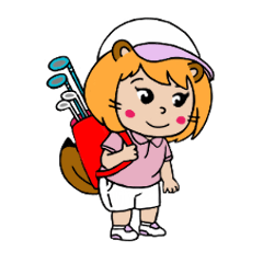 キュートなポンコのスタンプ ゴルフ1