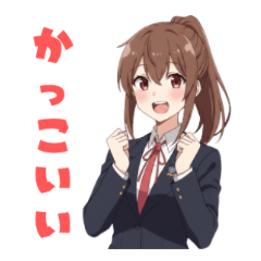 A ponytailed high school girl stickers 3