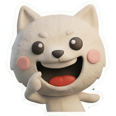 Animated 3D White Shiba Inu 26