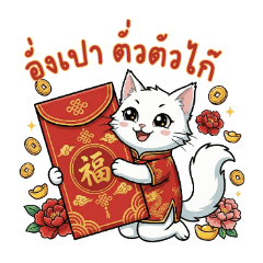Lucky White Cat: CNY Vibes