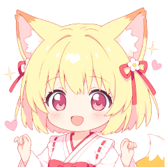 巫女服のきつねちゃん♡