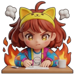 Chibi 3D Manga Artist Girl