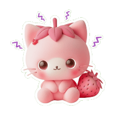 Grumpy Sweet Strawberry Kitty
