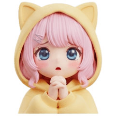 Mochi: Cute 3D Cat Hoodie Girl