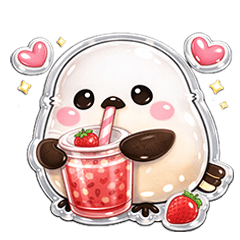 ぷっくりシマエナガ♡ぷるかわシール風