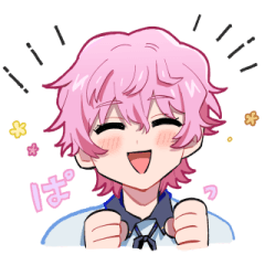 ピンク髪っぽい男士のスタンプ