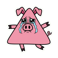 Triangle Pigs WideEyed Surprise