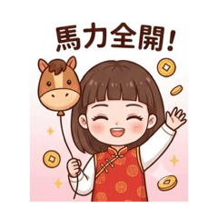 孟孟馬年貼圖
