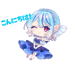 海の子モチーフ女性キャラスタンプ