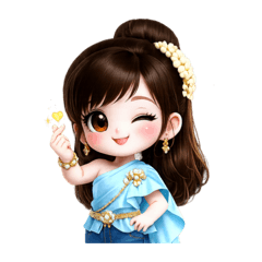 April:Wearing a traditional Thai sash(3)