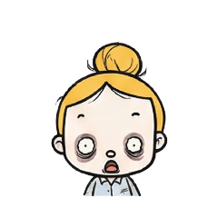 Dejected girl with a bun hairstyle