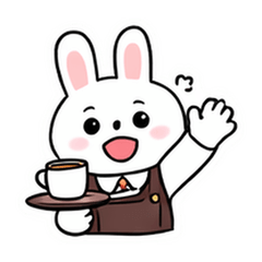 Bunny Cafe Waiter Sweet Service Mood