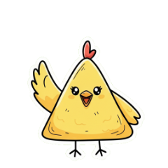 嚇到變形的三角雞