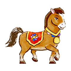 水彩風格馬年祝福