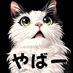 Big Text! Black&White Cat