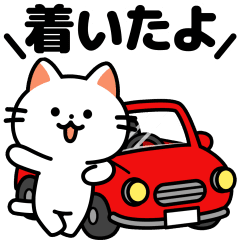 Moving Cat Sticker: Good for Arriving