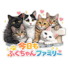 Fuku & Family  Everyday Cat Stickers