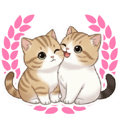 Calico cat greeting sticker