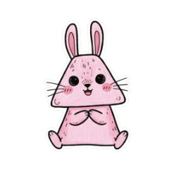 Cute Triangle Bunny Sends Love with