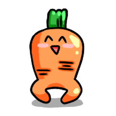 Cute carrot and rabbit