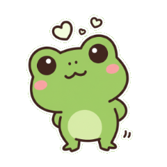 だらけるカエルのかわいいポーズ