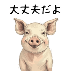 Kind Pig Sticker