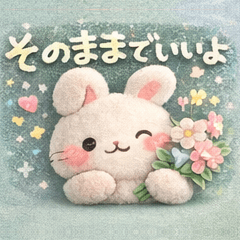ふわふわうさぎの優しいメッセージ