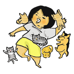 K. with her dog and cat's lol life part2