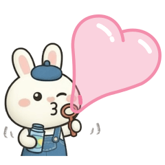 <貝雷兔兔熊咖>愛的泡泡萬用小貼～