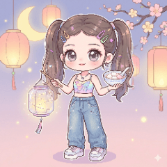 Y2K Girl Double Ponytails