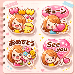 kawaii PUKUGIRL moji emoji