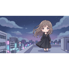 melancholy girl  wearing a long skirt II