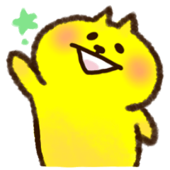 tomi-nyanco/Happy yellow Cat Sticker