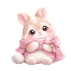 A gentle, fluffy bunny