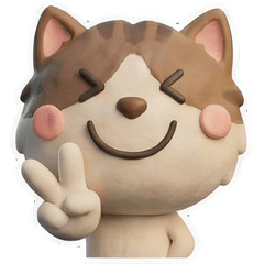 3Dブラウンハチワレ猫25