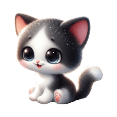 2026  6 Cute black-headed kitten