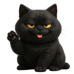 Little Black cat! Tuatung (No text)