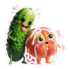 사랑에 빠진 오이와 복숭아