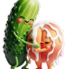 Adorable Cucumber Falls for a Peach