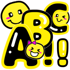 Smiley colored alphabet numbers.