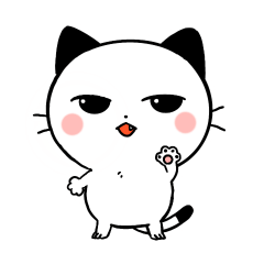 Everyday White Cat Stickers
