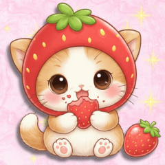 Daily Strawberry Hat Cat